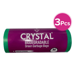 Crystal Green Garbage Bag Roll (M 19x21-30pcs), 1 pack x 3, 139 Rupees