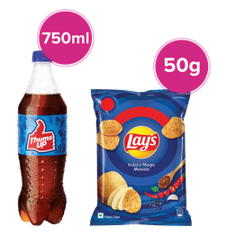 Thums Up Soft Drink Bottle & Lay'S India'S Magic Masala Chips Combo, 1 combo, 64 Rupees