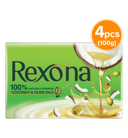 Rexona Coconut And Olive Oil Soap For Silky Smooth Skin, 400 g, 118 Rupees