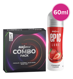 Manforce Condom 10 and Strawberry Lube 60ml, 1 combo, 459 Rupees