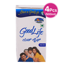 Nandini GoodLife Toned Milk, 500 ml x 4, 141 Rupees