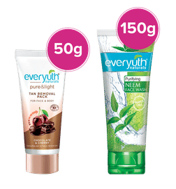Everyuth Purifying Neem Facewash and Tan Removal Choco Cherry Combo, 1 combo, 257 Rupees