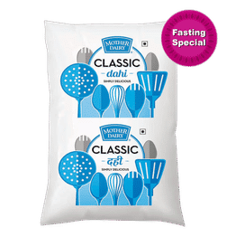 Mother Dairy Classic Toned Pouch Curd, 1 kg, 75 Rupees