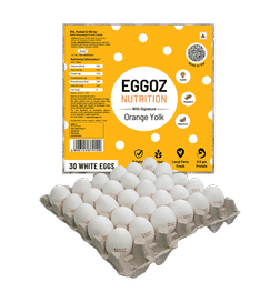 Eggoz Farm Fresh High Protein White Eggs Box, 30 pieces, 327 Rupees