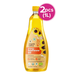 organic tattva Organic Sunflower Oil Bottle, 1 ltr x 2, 924 Rupees