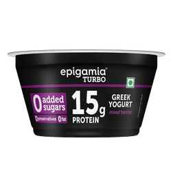 Epigamia Turbo 15 g Protein Yogurt, Mixed Berries, 140 g, 125 Rupees