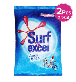 Surf Excel Easy Wash Detergent Powder, 1.5 kg x 2, 460 Rupees