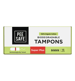 Pee Safe Organic Cotton Tampon (Super Plus), 16 pieces, 279 Rupees