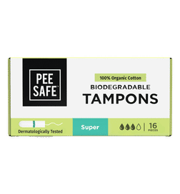 Pee Safe Organic Cotton Tampon (Super), 16 pieces, 259 Rupees