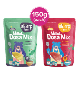 Slurrp Farm Millet Dosa Instant Mix, Supergrains Spinach And Beetroot, Healthy Food,Pack of 2, 1 combo, 238 Rupees