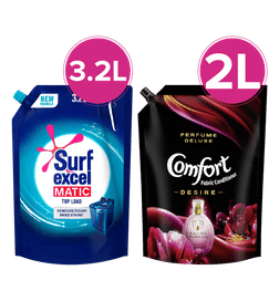 Surf Excel Matic Liquid Detergent Top Load Pouch3.2L Comfort Desire Fabric Conditioner 2L, 1 combo, 842 Rupees