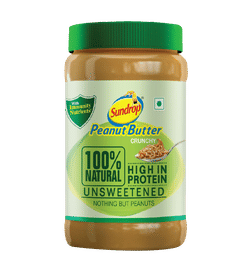 Sundrop All Natural Peanut butter crunchy 28g Protein per 100g , Unsweetened, No Preservatives, 924 g, 296 Rupees