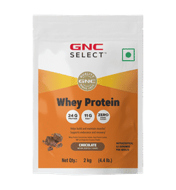 GNC Select Whey Chocolate Pouch +Black Shaker, 2 kg, 3196 Rupees