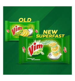 Vim Dishwash Bar Lemon(110g + 30% Extra), 110 g, 10 Rupees