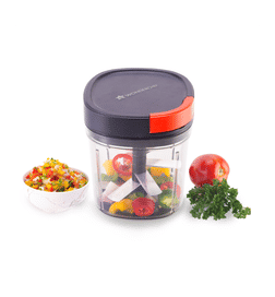 Wonderchef Glory String Plastic Vegetable Chopper (900ml, Red/Black, 6 Sharp Steel Blades), 1 Piece, 329 Rupees