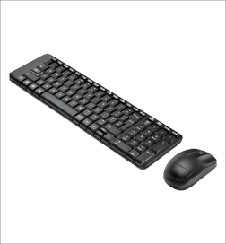 Logitech MK215 Wireless Keyboard and Mouse Set, 2.4 GHz Wireless, USB Compact Design, (Keyboard),5 Month Battery Life(Mouse) PC/Laptop- Black, 1 Piece, 1195 Rupees