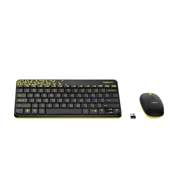 Logitech MK240 Keyboard and Mouse Combo, Wireless (Black & Yellow), 1 unit, 1495 Rupees