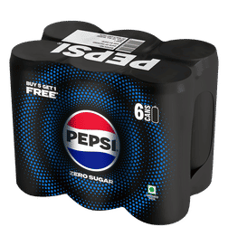 Pepsi Zero Sugar Soft Drink (330 ml) - Pack of 6, 1.8 ltr, 209 Rupees