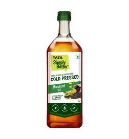 Tata Simply Better Cold Pressed Mustard Oil, Pure and Unrefined, 1 ltr, 262 Rupees
