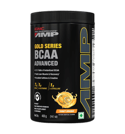 GNC AMP Gold Series BCAA Advanced| Formulated In USA|1g L-Glutamine|1g L-Citrulline|Tangy Orange, 400 g, 1499 Rupees