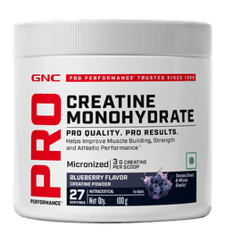GNC Pro Performance Creatine Monohydrate |Micronized & Instantized|Fuels Muscles|Blueberry, 100 g, 499 Rupees