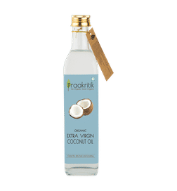Praakritik Organic Cold Pressed Extra Virgin Coconut Oil, 500 ml, 538 Rupees