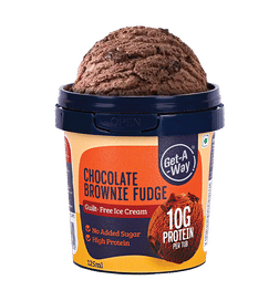 Get-A-Way Chocolate Brownie Fudge High Protein Ice Cream Cup (Zero Added Sugar), 100 ml, 101 Rupees