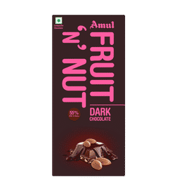 Amul Fruit N Nut 55% Dark Chocolate, 150 g, 194 Rupees