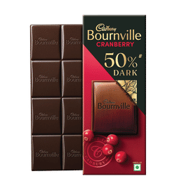 Cadbury Bournville Cranberry 50% Dark Chocolate Bar, 78 g, 117 Rupees