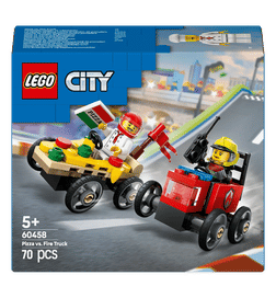 LEGO City Pizza vs. Fire Truck Race Car Pack Toy Soapbox Racing Set 60458, 1 pack, 849 Rupees