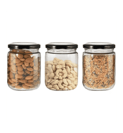 Glass ideas Glass Maxx Jar With Metal Cap (500ml, Transparent, 3 Pieces), 1 pack, 189 Rupees