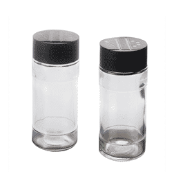 Glass ideas Glass Salt & Pepper Jar with Cap (120ml, Transparent, Pack of 2), 1 pack, 69 Rupees