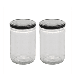 Glass ideas Glass Jar (750ml, Transparent, Black), 2 pieces, 158 Rupees