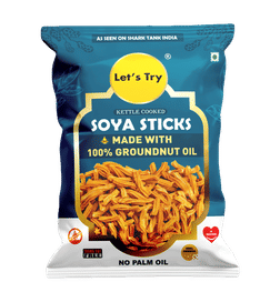 Let's Try Let's try soya sticks, made in groundnut oil, 160 g, 102 Rupees