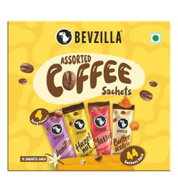 Bevzilla 44 Assorted Instant Coffee Powder Sachets, 88 g, 209 Rupees