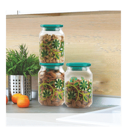 Nayasa Plastic Hermit Airtight Storage Container (1.5L, Green), 2 pieces, 209 Rupees