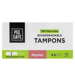 Pee Safe Organic Cotton Tampon (Regular), 16 pieces, 198 Rupees