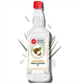 INDICWISDOM Wood Cold Pressed Coconut Oil (Extracted on Wooden Churner), 500 ml, 314 Rupees