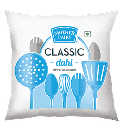 Mother Dairy Classic Toned Curd Pouch, 390 g, 35 Rupees