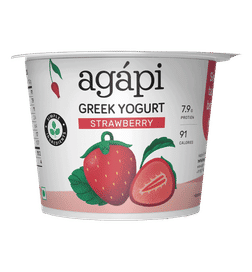 Agapi Strawberry Greek Yogurt, 100 g, 55 Rupees