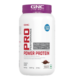 GNC Pro Performance Power Protein | 2 lbs | 30g Protein | 1.5g Creatine | Double Rich Chocolate, 907 g, 2498 Rupees
