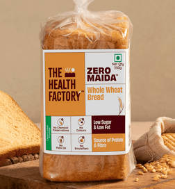 The Health Factory 100% Whole Wheat Bread (Zero Maida), 350 g, 60 Rupees