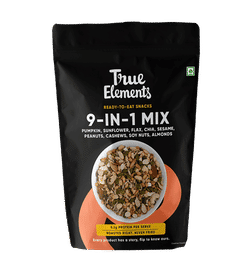 True Elements 9 In 1 Mix Almonds Cashew Sesame Peanuts , high in protein, 125 g, 110 Rupees