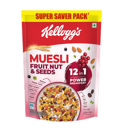 New Kellogg's Chocolate Muesli 57% Multigrain, Fruit, Nut & Seeds 450g