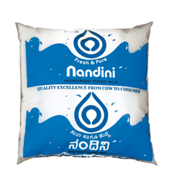 Nandini Pasteurised Toned Milk, 500 ml, 24 Rupees