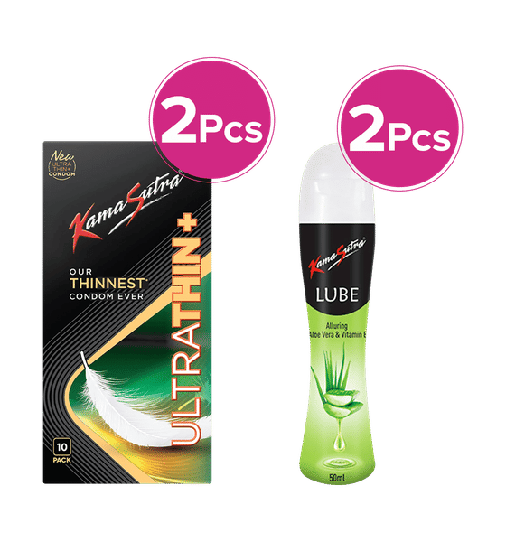Buy Kamasutra Personal Lube Aloevera And Ultra Thin+ Combo Online () At  Best Price