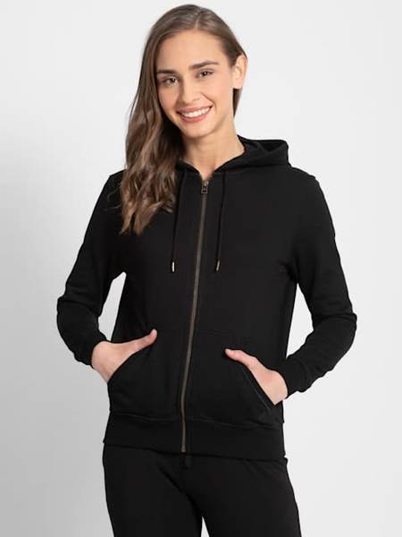 Buy Jockey Jockey Women Hoodie Jacket Black AW30 Pack of 01 Small 1 Small Online At Rs. 1899 Instant Delivery