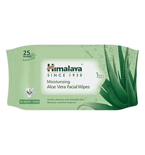 Buy Himalaya Moisturising Aloe Vera Facial Wipes - 25 Wipes Online (1 pack)  At Best Price