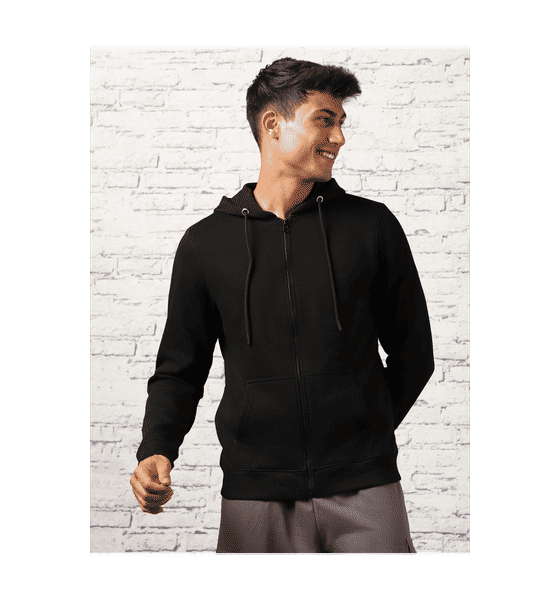 Buy NOBERO Men Zipper Hoodie (Cotton) Black - XXL Online (1 XXL