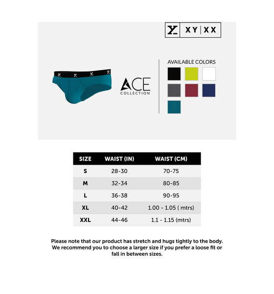 Buy XYXX 2 Pcs Men's Ace Brief - Black & Deep Sea Blue - M Online